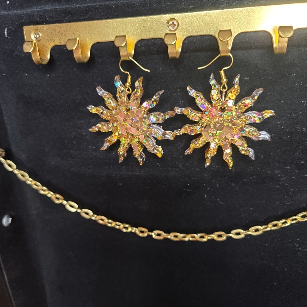 Golden Sun Earrings View 3